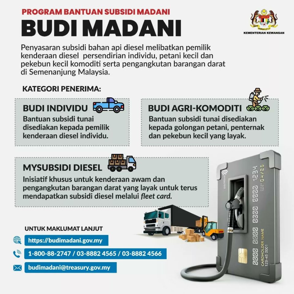 Cara Permohonan Bantuan Subsidi Diesel BUDI MADANI Bagi Rakyat Malaysia