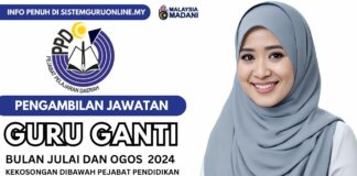 Makluman Jawatan Guru Ganti Julai 2024 Dibawah PPD Negeri Jawatan Guru Ganti Julai 2024