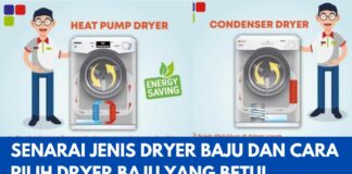 Senarai Jenis Dryer Baju dan Cara Pilih Dryer Baju yang Betul