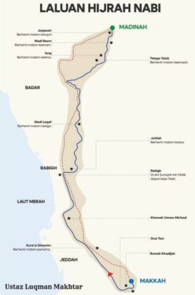 Peristiwa Dan Kronologi Laluan Hijrah Nabi SAW Selepas 14 Tahun Kerasulan