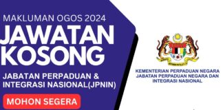 Jawatan Kosong JPNIN Ogos 2024