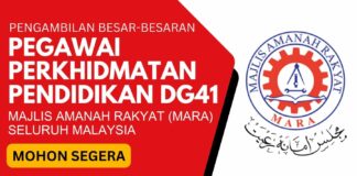 Pengambilan Besar-Besaran Jawatan Guru DG41 MARA 2024