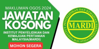 Makluman Jawatan Kosong MARDI Ogos 2024 jawatan kosong MARDI Ogos 2024