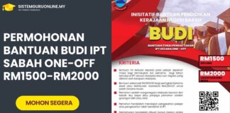 Permohonan Bantuan BUDI IPT Sabah One-off RM1500-RM2000