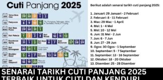Senarai Tarikh Cuti Panjang 2025 Terbaik untuk Cuti dan Kenduri Kahwin