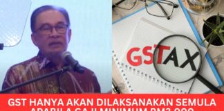 GST Akan Dilaksanakan Semula Apabila Gaji Minimum RM3,000 GST Akan Dilaksanakan Semula Apabila Gaji Minimum RM3,000