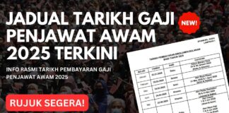 Jadual Tarikh Gaji Penjawat Awam 2025 Terkini