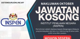 Pengambilan Jawatan INSPEN Oktober 2024 - Jawatan Pegawai Pendidikan Pengajian Tinggi DH41