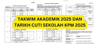 Takwim Akademik 2025 dan Tarikh Cuti Sekolah KPM 2025