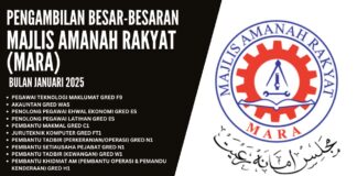 Pengambilan Banyak Jawatan MARA Januari 2025 Jawatan MARA Januari 2025