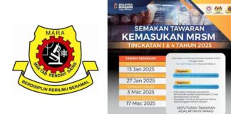 Semakan MRSM 2025 Tawaran Kemasukan Tingkatan 1 dan Tingkatan 4