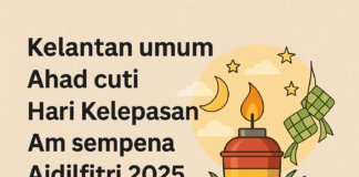 Kelantan Umum Ahad Cuti