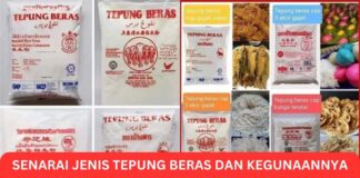 Senarai Jenis Tepung Beras dan Kegunaannya Dalam Masakan