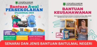 Senarai dan Jenis Bantuan Baitulmal Negeri Sembilan
